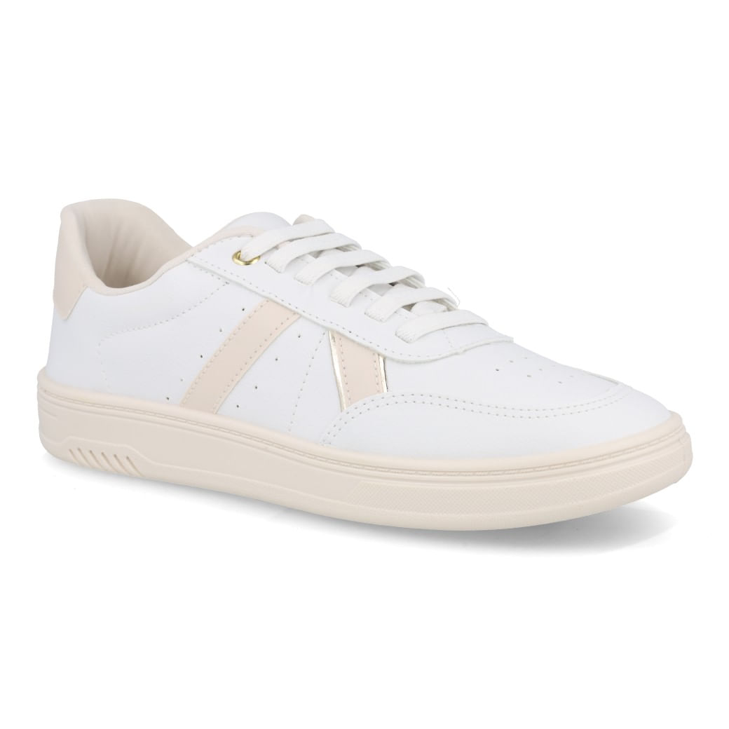 M Shuz Tenis Casual 33008MS Branco-Off White -Ouro-Off Sint_4__